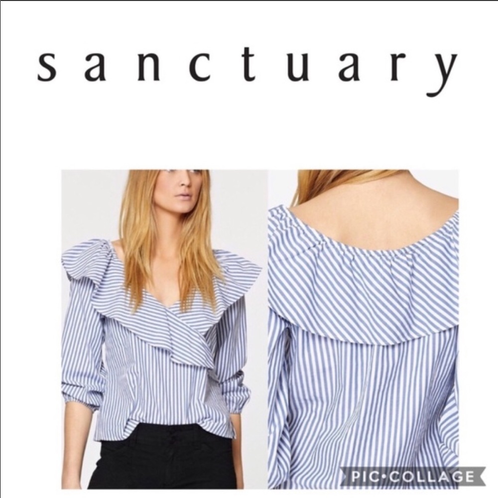 Off shoulder Striped Ruffle top medium - Picture 7 of 7
